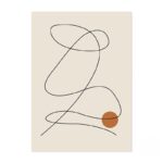 北欧ミニマル 抽象 キャンバスアート｜流れる曲線とアクセントサークル - 画像 (2)