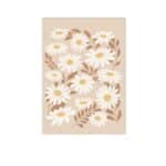 北欧ミニマル フラワー キャンバスアート｜デイジーパターン ベージュトーン - 画像 (2)