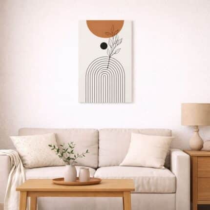 北欧インテリアに飾ったアーチラインアート