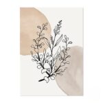 北欧ミニマル 抽象 キャンバスアート｜ボタニカルラインと柔らかな余白 - 画像 (2)