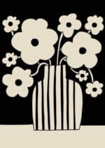 北欧ミニマル 抽象 キャンバスアート｜モノクロフラワーベース - 画像 (2)