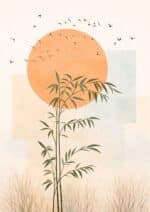 北欧ミニマル ボタニカル キャンバスアート｜サンモチーフ × 竹デザイン - 画像 (2)