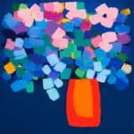 北欧ミニマル 抽象 キャンバスアート｜ブルーフラワーベース - 画像 (2)