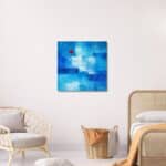 寝室に映えるブルームーン キャンバスアート