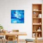 ダイニングに静かな奥行きを添えるブルームーン キャンバスアート