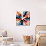 寝室に映えるカラーバースト キャンバスアート