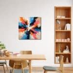 ダイニングをモダンに彩るカラーバースト キャンバスアート