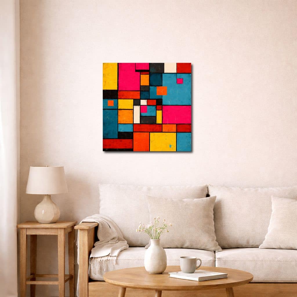 color-rhythm-canvas-art-livingroom カラーリズム キャンバスアートを飾ったリビング空間