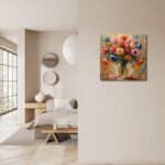 玄関を上品に彩るカラーローズ キャンバスアート