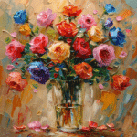 カラーローズ キャンバスアート メイン画像