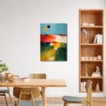 ダイニングになじむカラフルな抽象アートパネル