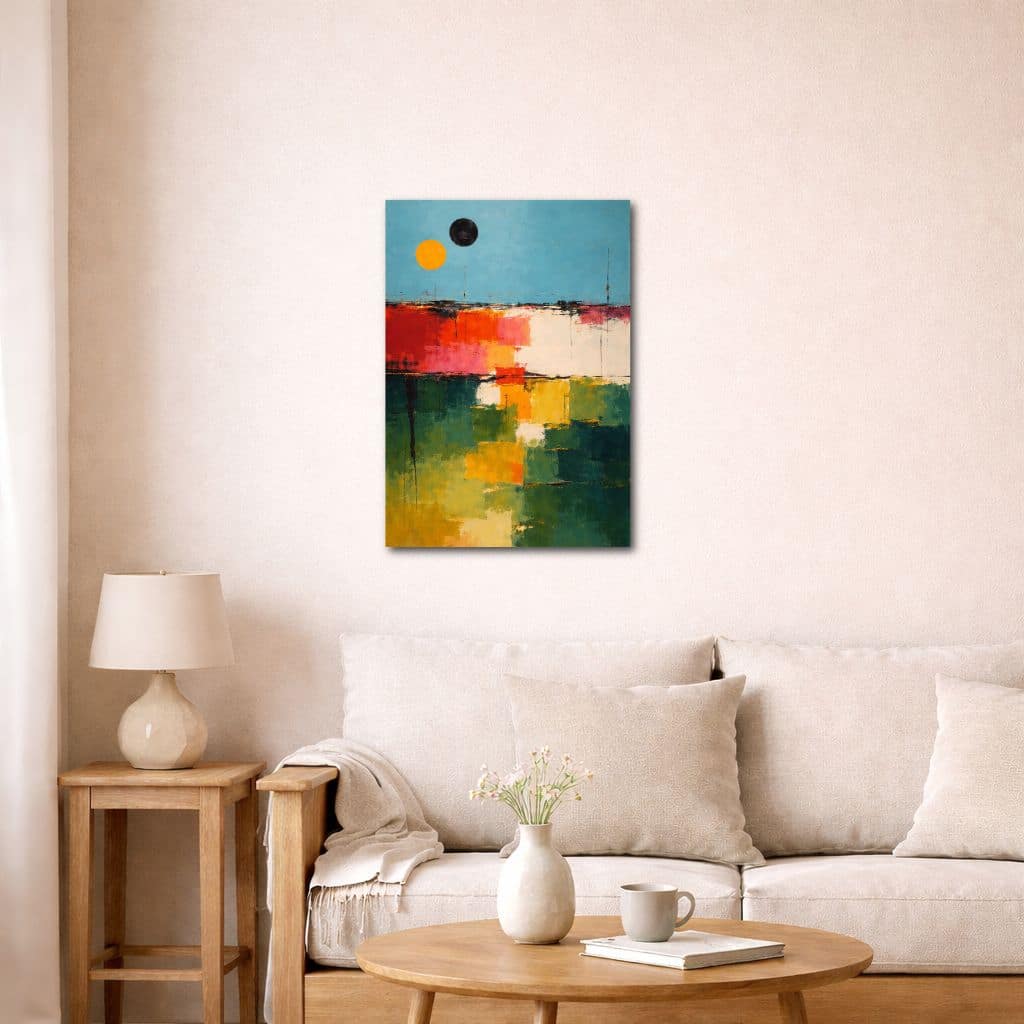 nordic-minimal-abstract-canvas-art-color-rhythm-modern-art-sofa-10069 ソファまわりを洗練された印象に整える北欧ミニマル抽象アート