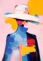 北欧ミニマル 抽象 キャンバスアートのカラーブロックモダンポートレート。