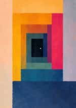 北欧ミニマル 抽象 キャンバスアートのジオメトリックカラーフレームデザイン