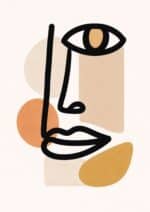 北欧ミニマル ラインフェイス抽象キャンバスアート