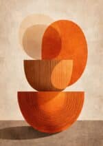 北欧ミニマル 抽象 キャンバスアート｜オレンジジオメトリック - 画像 (2)