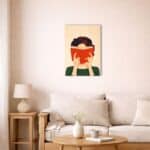 北欧インテリアに飾られた読書モチーフアート