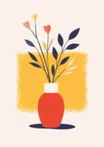 北欧ミニマル 抽象 キャンバスアート｜レッドベース × サンイエロー - 画像 (2)