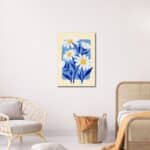 北欧ミニマル 抽象 キャンバスアート｜ホワイトデイジー ブルーフラワーアート - 画像 (3)