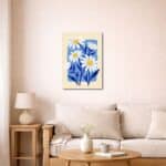 ソファまわりの空間に映える北欧ミニマル抽象キャンバスアート