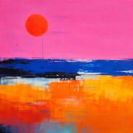 ピンクサンセット キャンバスアート メイン画像