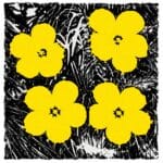 イエローフラワー シルエット キャンバスアート メイン画像