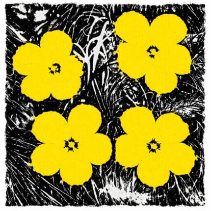 イエローフラワー シルエット キャンバスアート メイン画像