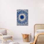 寝室に爽やかな印象を添える抽象 キャンバスアート