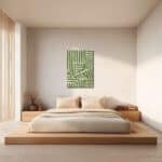 寝室に落ち着いた印象を添える抽象 キャンバスアート