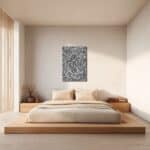 寝室に洗練された印象を添える抽象 キャンバスアート