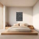 寝室に洗練された印象を添える抽象 キャンバスアート