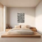 寝室に軽やかな個性を添える抽象 キャンバスアート