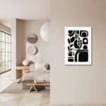 玄関に洗練された印象を与える抽象 キャンバスアート