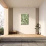 玄関に静かなアクセントを添える抽象 キャンバスアート