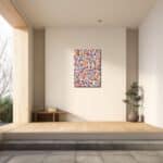 ダイニングを軽やかに彩る抽象 キャンバスアート