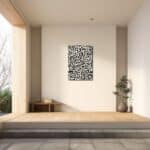 玄関に印象的なアクセントを添える抽象 キャンバスアート