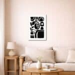 リビングに飾った抽象 キャンバスアート