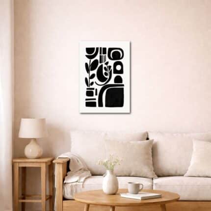 リビングに飾った抽象 キャンバスアート