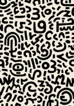 北欧ミニマル 抽象 キャンバスアート｜モノグラフィックパターン - 画像 (2)