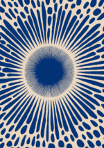 北欧ミニマル 抽象 キャンバスアート｜ブルーサンバースト - 画像 (2)