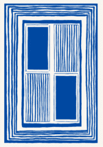 北欧ミニマル 抽象 キャンバスアート｜ブルーフレームグリッド - 画像 (2)