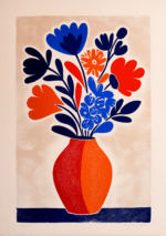 ブルーフラワー キャンバスアート メイン画像