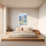 幻想的な山岳アートの寝室コーディネートイメージ