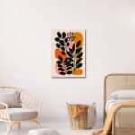 寝室にやさしい彩りを添えるボタニカル キャンバスアート