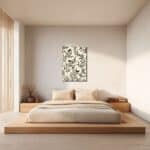 寝室に静かな自然を添えるボタニカル キャンバスアート