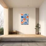 玄関に明るいアクセントを添えるボタニカル キャンバスアート