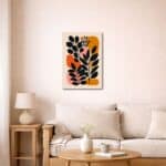 リビングに飾ったボタニカル キャンバスアート