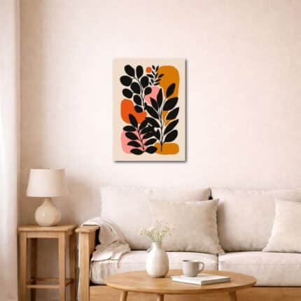 リビングに飾ったボタニカル キャンバスアート