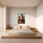 童話風モナリザのキャンバスアートを寝室に飾ったイメージ