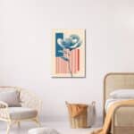 寝室を上品に彩るフラワー キャンバスアート